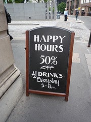 Happy hour sign