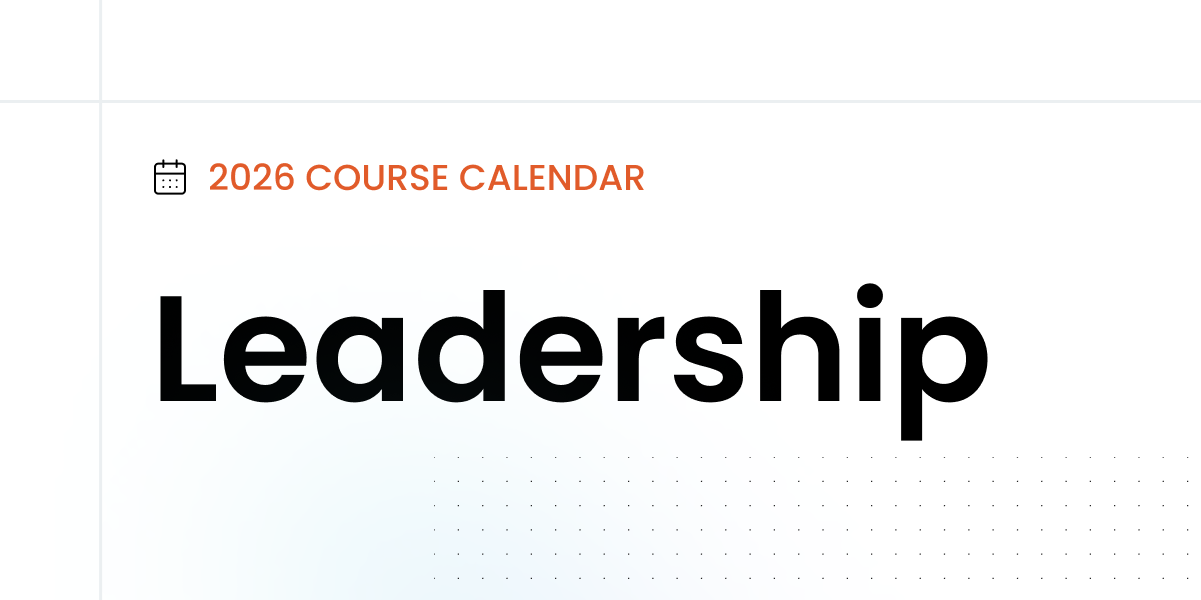 2026 Leadership Course Calendar